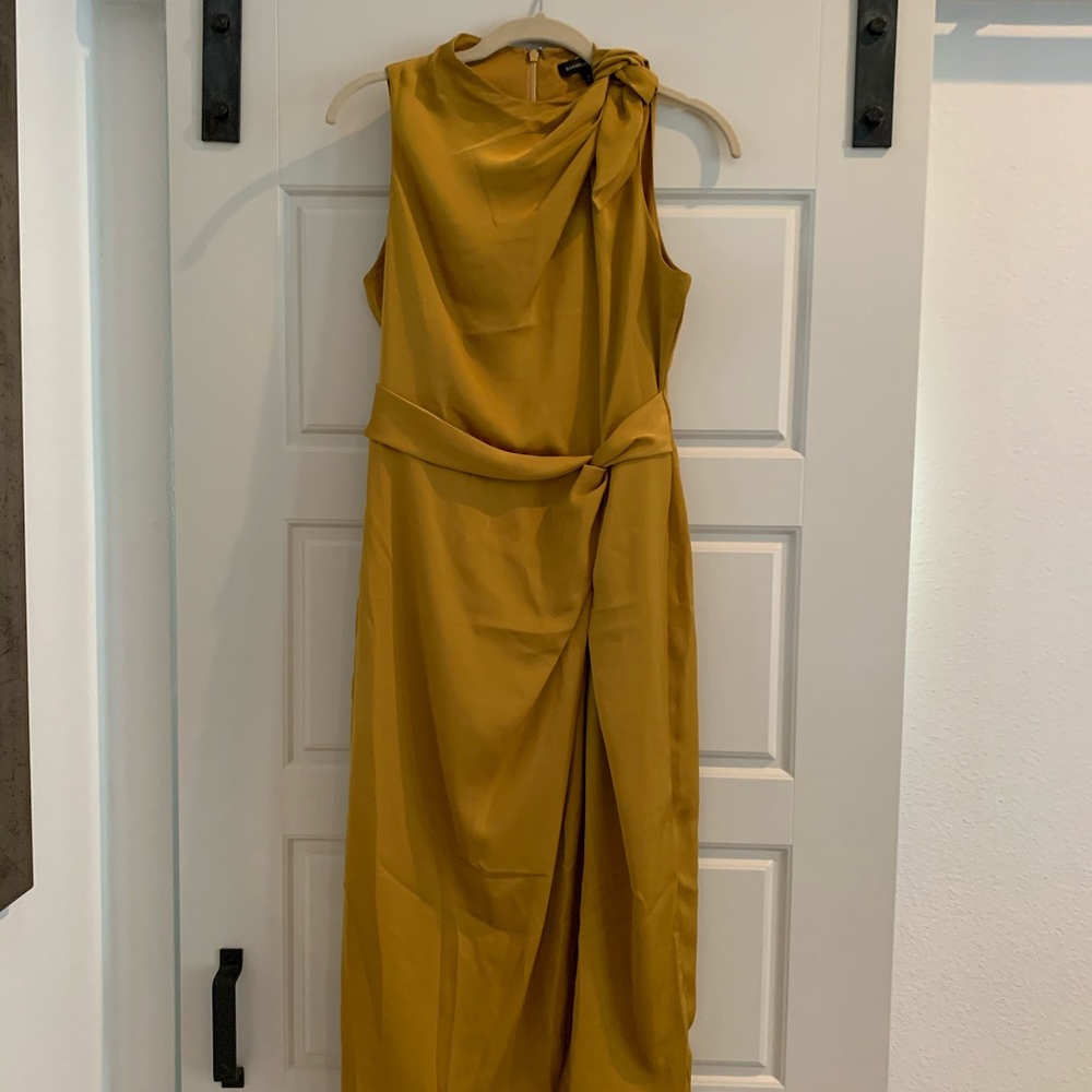 Satin Tie Neck Sheath Dress—Banana Republic